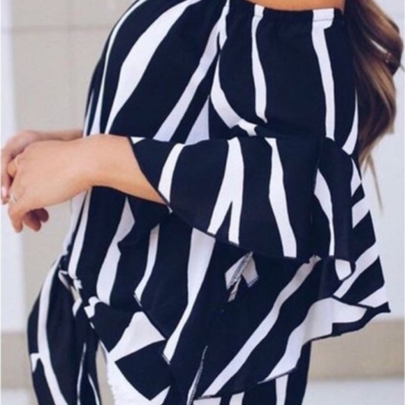 NWT Front Tie, Off the Shoulder Blouse - Picture 2 of 2